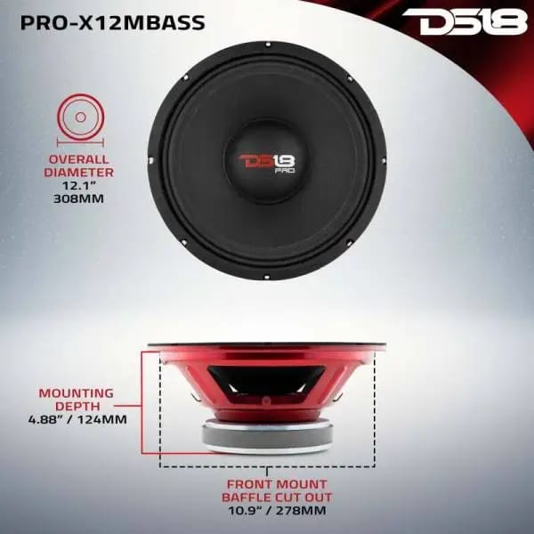 DS18 12in 500 Watts RMS 8 ohm Mid-Bass Loudspeaker thumbnail 2