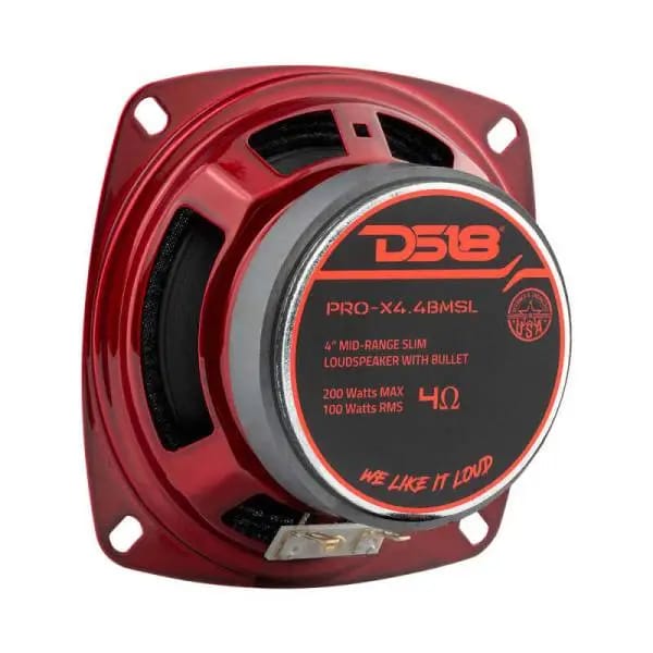 DS18 4in 100 Watts RMS 4 ohm Mid-Range Bullet Shallow Loudspeaker thumbnail 2