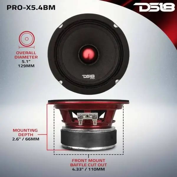 DS18 5.25in 150 Watts RMS 4 ohm Mid-Range Loudspeaker Bullet Loudspeaker thumbnail 3