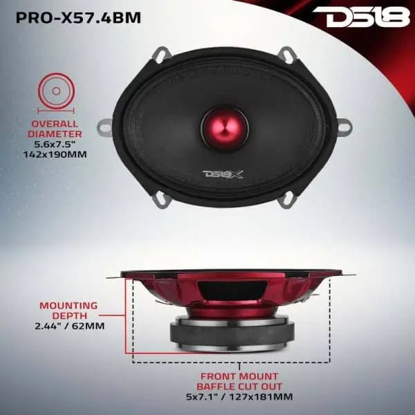 DS18 5x7in 175 Watts RMS 4 ohm Mid-Range Bullet Loudspeaker thumbnail 7
