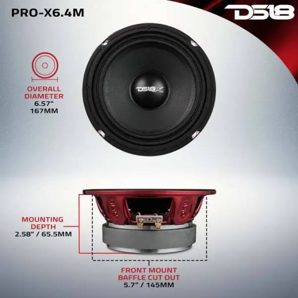 DS18 6.5in 250 Watts RMS 4 ohm Mid-Range Loudspeaker thumbnail 3