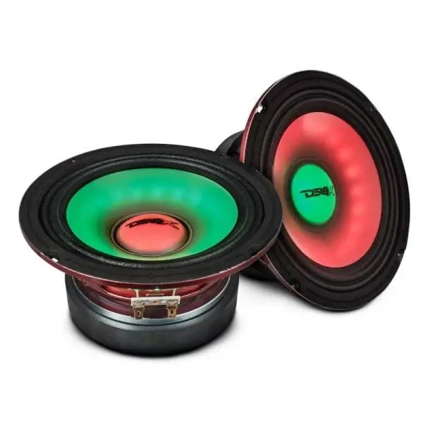 DS18 6.5in 250 Watts RMS 4ohm Mid Range Loudspeaker w/Translucent Dust Cap and Cone w/RGB LED Lights thumbnail 9