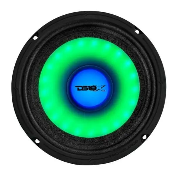 DS18 6.5in 250 Watts RMS 4ohm Mid Range Loudspeaker w/Translucent Dust Cap and Cone w/RGB LED Lights thumbnail 2