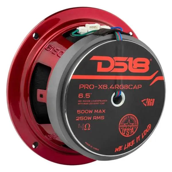 DS18 6.5in 250 Watts RMS 4 ohm Mid-Range Loudspeaker w/ RGB Dust Cap thumbnail 2
