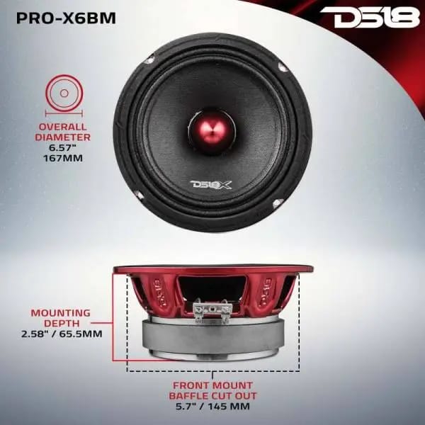 DS18 6.5in 250 Watts RMS 8 ohm Mid-Range Loudspeaker Bullet Loudspeaker thumbnail 3