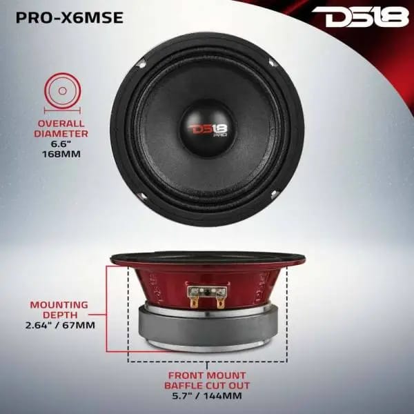 DS18 6.5in 250 Watts RMS 8 ohm Mid-Range Loudspeaker Sealed Back thumbnail 3