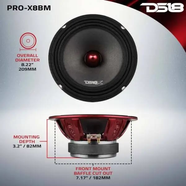 DS18 8in 275 Watts RMS 8 ohm Mid-Range Loudspeaker Bullet Loudspeaker thumbnail 3