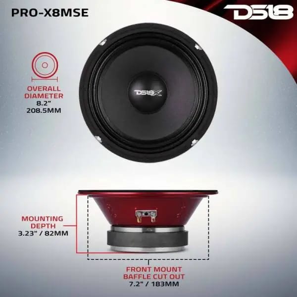 DS18 8in 275 Watts RMS 8 ohm Mid-Range Loudspeaker Sealed Back thumbnail 7