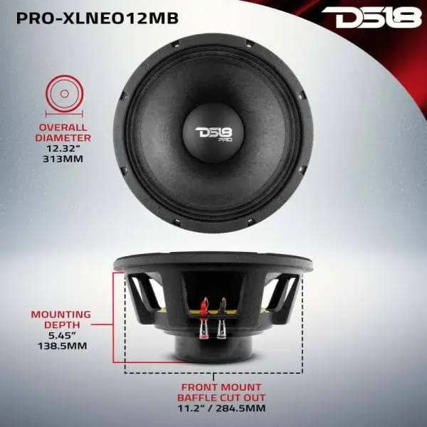 DS18 12in 1000 Watts RMS 8 ohm Neodymium Mid-Bass Loudspeaker thumbnail 2