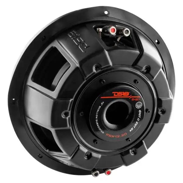 DS18 12in 600 Watts RMS 2 ohm DVC Shallow Mount Water Resistant Subwoofer thumbnail 2