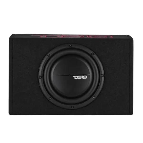 DS18 Single 10in Shallow Enclosure w/ Subwoofer 350 Watts RMS Sealed Black Carpet thumbnail 2