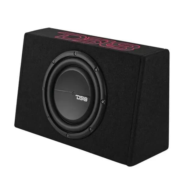 DS18 Single 10in Shallow Enclosure w/ Subwoofer 350 Watts RMS Sealed Black Carpet thumbnail 3