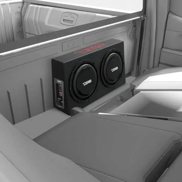 DS18 Dual 10in Shallow Enclosure w/ Subwoofer 350 Watts RMS Sealed Black Carpet Amplified thumbnail 7