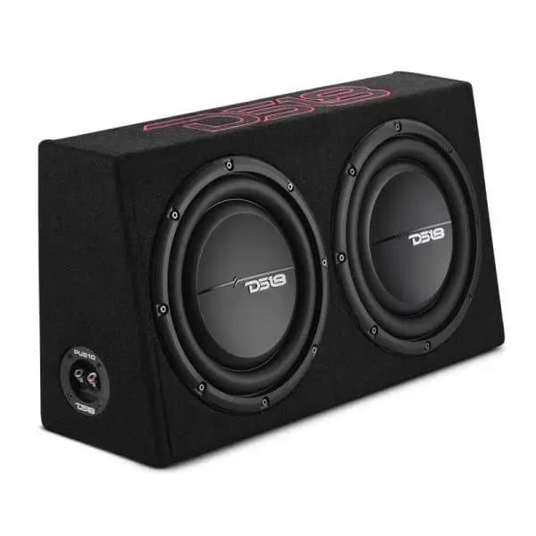 DS18 Dual 10in Shallow Enclosure w/ Subwoofer 350 Watts RMS Sealed Black Carpet thumbnail 8