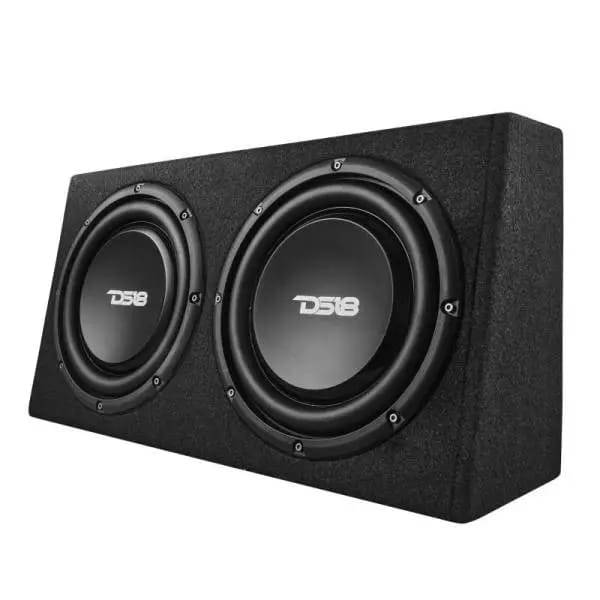 DS18 Dual 10in Shallow Enclosure w/ Subwoofer 350 Watts RMS Sealed Black Carpet Amplified thumbnail 8
