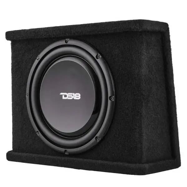 DS18 Single 12in Shallow Subwoofer and Enclosure 350 Watts RMS Sealed Black Carpet thumbnail 6