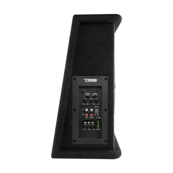 DS18 Single 10in Shallow Subwoofer and Enclosure 350 Watts RMS Amplified Sealed Black Carpet thumbnail 7
