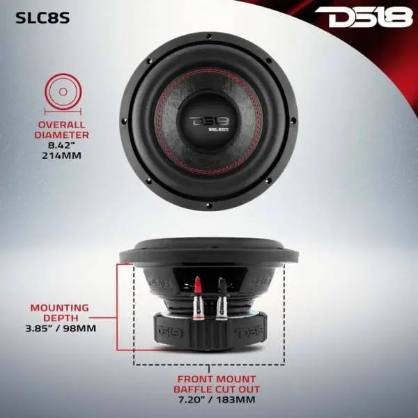 DS18 8in Select Subwoofer 200 Watts RMS 4 ohm SVC thumbnail 3
