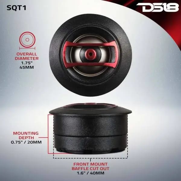 DS18 1.3in Mini Dome Tweeters Neodymium ABS Body 30 Watts RMS RMS 0.8in KSV Vc 4 ohm thumbnail 3