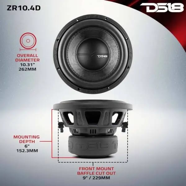 DS18 10in 700 Watts RMS 4 ohm DVC ZR Subwoofer thumbnail 2