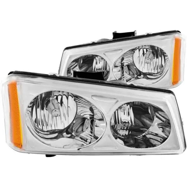 ANZO 2003-2006 Chevrolet Silverado 1500 Crystal Headlights Chrome thumbnail 2