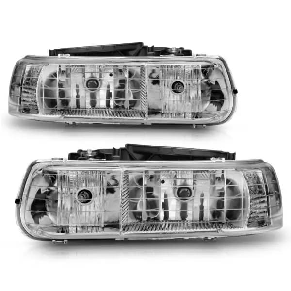 ANZO 1999-2002 Chevrolet Silverado 1500 Crystal Headlights Chrome thumbnail 10