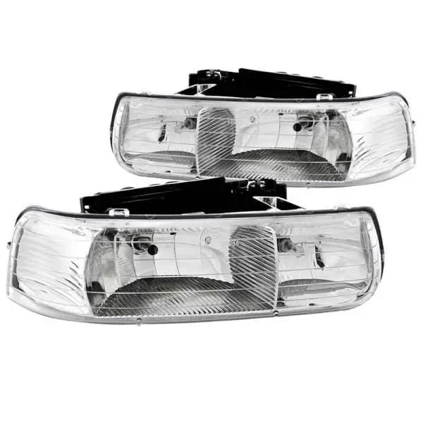 ANZO 1999-2002 Chevrolet Silverado 1500 Crystal Headlights Chrome thumbnail 2
