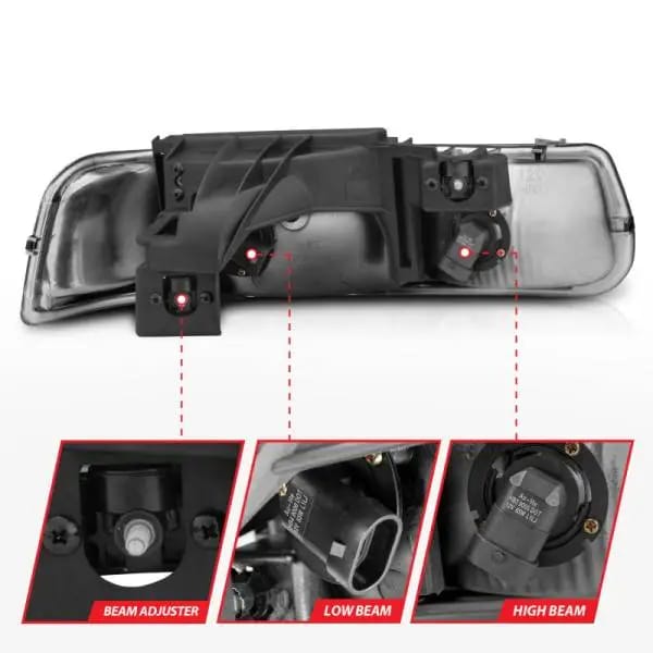 ANZO 1999-2002 Chevrolet Silverado 1500 Crystal Headlights Chrome thumbnail 13