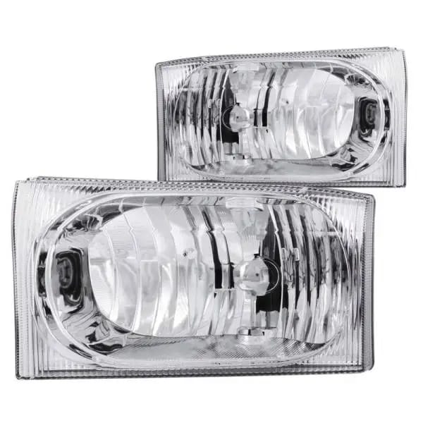 ANZO 2000-2004 Ford Excursion Crystal Headlights Chrome 2pc thumbnail 2