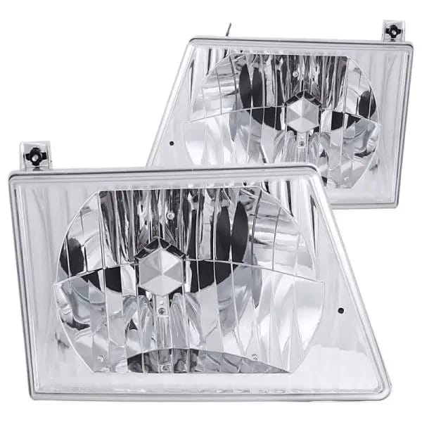 ANZO 1992-2006 Ford Econoline Crystal Headlights Chrome thumbnail 2