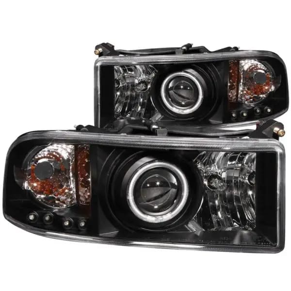 ANZO 1994-2001 Dodge Ram Projector Headlights w/ Halo Black thumbnail 2
