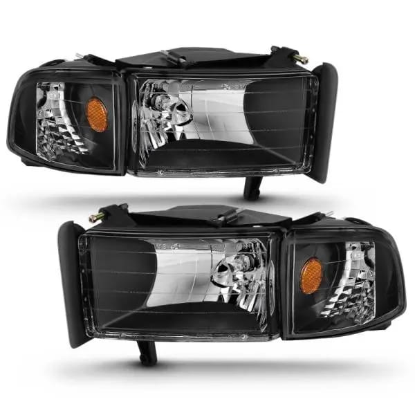 ANZO 1994-2001 Dodge Ram Crystal Headlights Black thumbnail 2