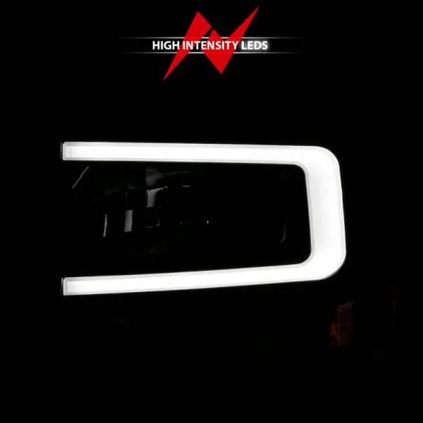 ANZO 99-04 Ford F250/F350/F450/Excursion (excl. 99) Crystal Headlights - w/ Light Bar Black Housing thumbnail 12