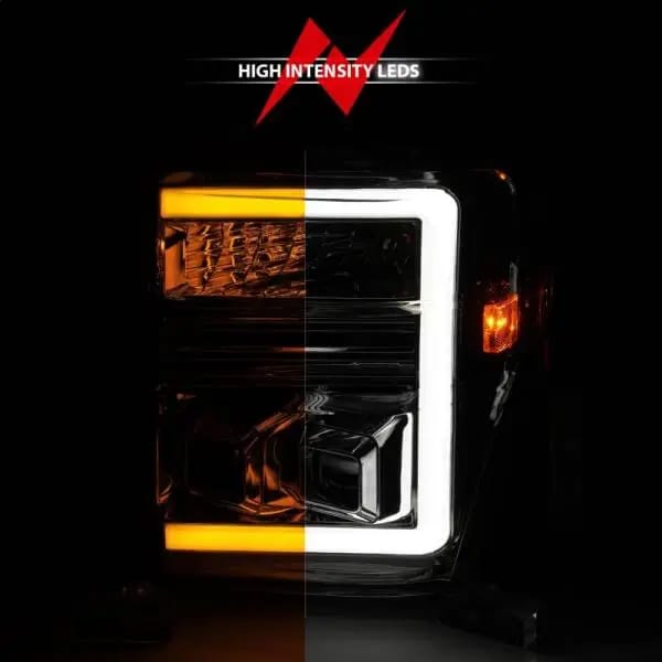 ANZO 08-10 Ford F-250 - F-550 Super Duty Projector Headlights w/ Light Bar Switchback Chrome Housing thumbnail 7