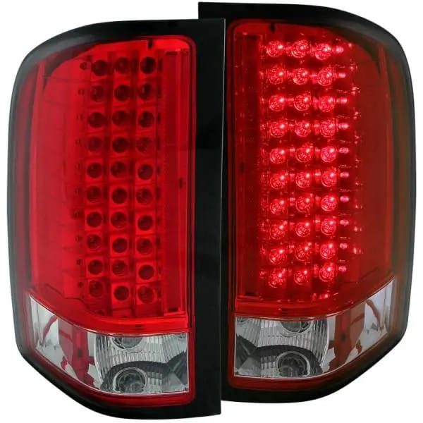 ANZO 2007-2013 Chevrolet Silverado 1500 LED Taillights Red/Clear thumbnail 2