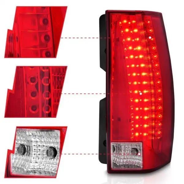 ANZO 2007-2014 Chevrolet Suburban LED Taillights Red/Clear - Escalade Look thumbnail 5