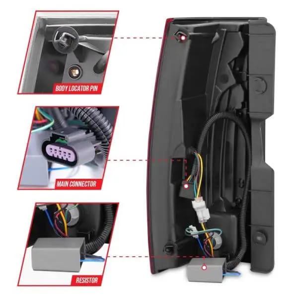 ANZO 2007-2014 Chevrolet Suburban LED Taillights Red/Clear - Escalade Look thumbnail 7