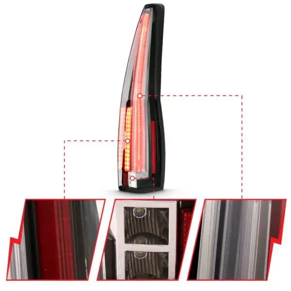 ANZO 2007-2014 Chevrolet Tahoe Led Taillights Red/Clear thumbnail 3