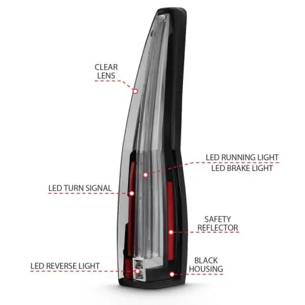 ANZO 2007-2014 Chevrolet Tahoe Led Taillights Red/Clear thumbnail 4