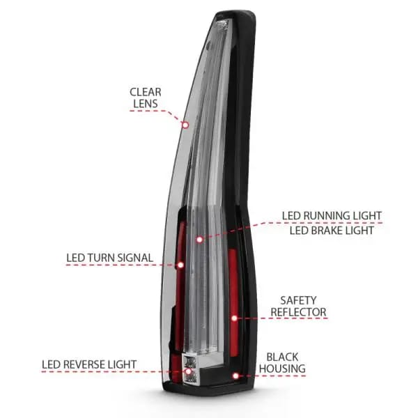 ANZO 2007-2014 Chevrolet Tahoe Led Taillights Red/Clear thumbnail 15
