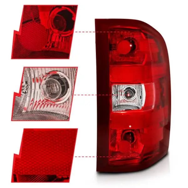 ANZO 2007-2013 Chevy Silverado Taillight Red/Clear Lens (OE Replacement) thumbnail 6