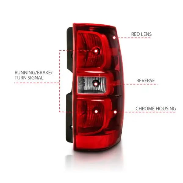 ANZO 2007-2014 Chevy Tahoe Taillight Red/Clear Lens (OE Replacement) thumbnail 9