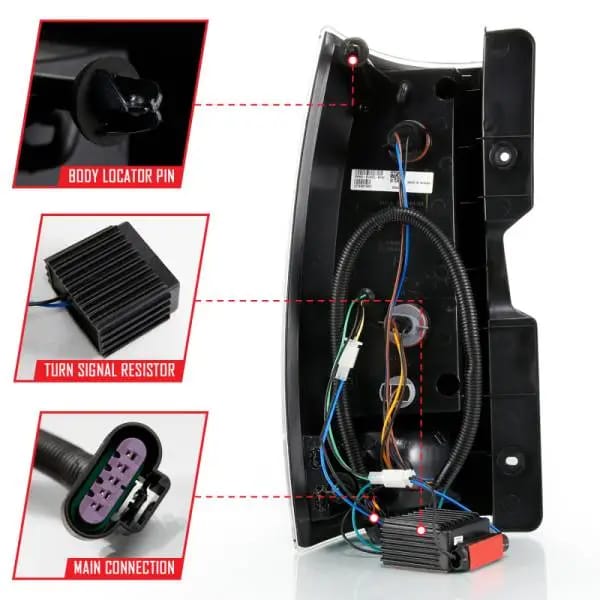 ANZO 2007-2014 Chevy Tahoe LED Taillight Plank Style Black w/Clear Lens thumbnail 9