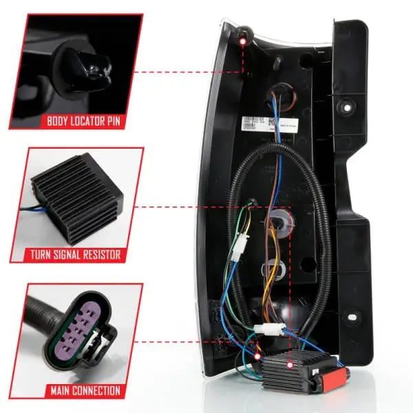 ANZO 2007-2014 Chevy Tahoe LED Taillight Plank Style Black w/Clear Lens thumbnail 13