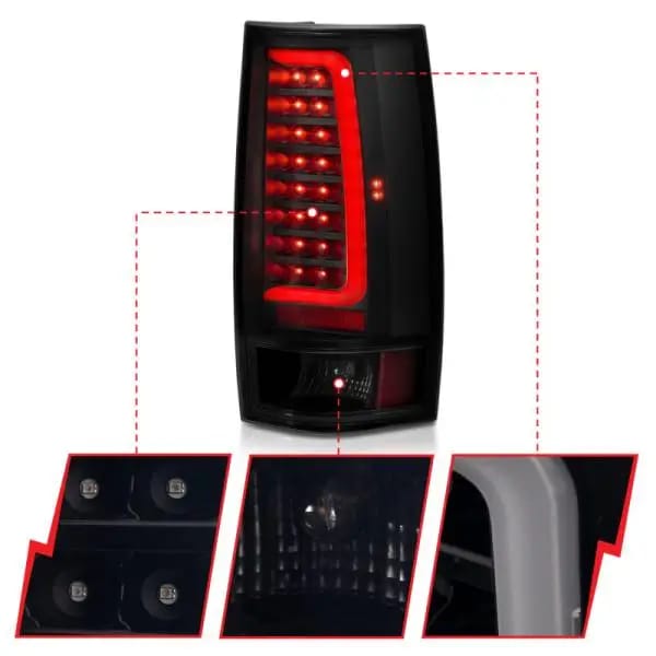 ANZO 2007-2014 Chevy Tahoe LED Taillight Plank Style Black w/Smoke Lens thumbnail 4