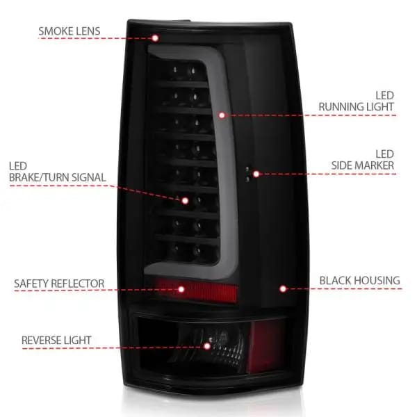 ANZO 2007-2014 Chevy Tahoe LED Taillight Plank Style Black w/Smoke Lens thumbnail 11