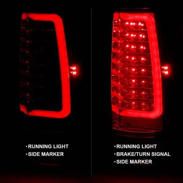 ANZO 2007-2014 Chevy Tahoe LED Taillight Plank Style Chrome With Red/Clear Lens thumbnail 3