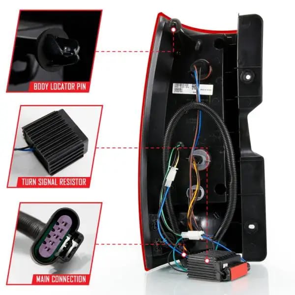 ANZO 2007-2014 Chevy Tahoe LED Taillight Plank Style Chrome With Red/Clear Lens thumbnail 9