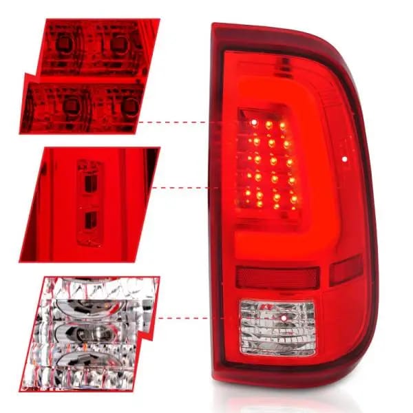ANZO 2008-2016 Ford F-250 LED Taillights Chrome Housing Red/Clear Lens (Pair) thumbnail 4