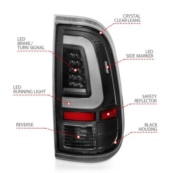 ANZO 2008-2016 Ford F-250 LED Taillights Black Housing Clear Lens (Pair) thumbnail 10